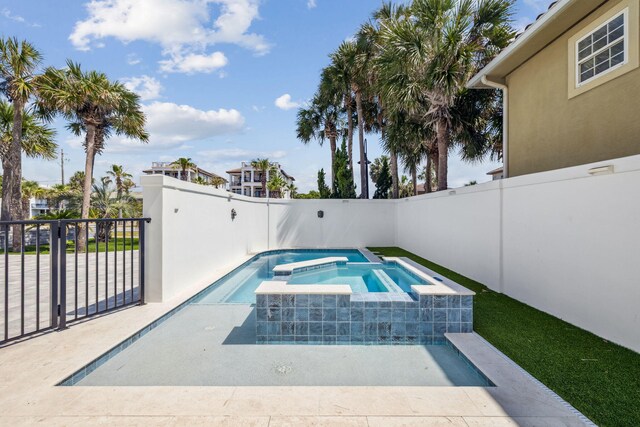 3464 Scenic Highway 98, Destin, FL 32541 - view of pool with a pool with connected hot tub and a fenced backyard