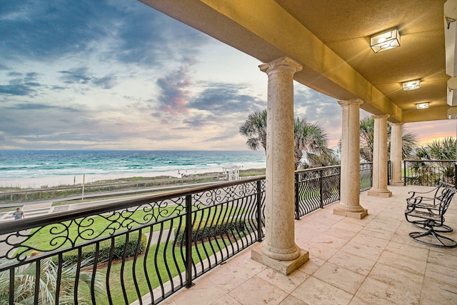 17 Saint Martin Cir, Miramar Beach, FL 32550 - view of patio / terrace with view of water and beach and a balcony