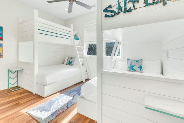 18 Eastern Lake Ct, Santa Rosa Beach, FL 32459 - bedroom featuring wood finished floors, ceiling fan, and recessed lighting