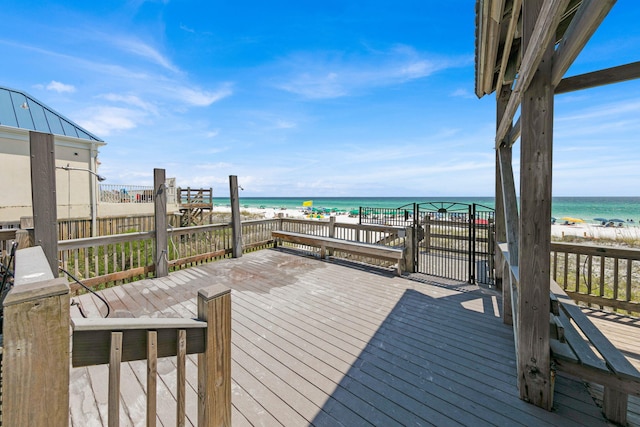 34 Opal Cv, Miramar Beach, FL 32550 - wooden terrace with view of water and beach