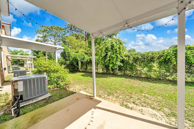 526 Valparaiso Pkwy Unit B, Valparaiso, FL 32580 - view of yard featuring a patio and central AC unit
