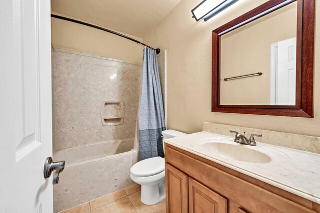 526 Valparaiso Pkwy Unit B, Valparaiso, FL 32580 - bathroom with toilet, vanity, tile patterned floors, and shower / bath combo with shower curtain
