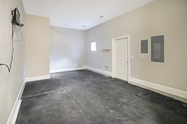 302 Sand Myrtle Trl, Destin, FL 32541 - spare room with electric panel and unfinished concrete flooring