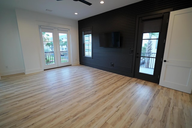 127 Avalon Blvd, Miramar Beach, FL 32550 - spare room featuring a ceiling fan, light wood finished floors, baseboards, and recessed lighting