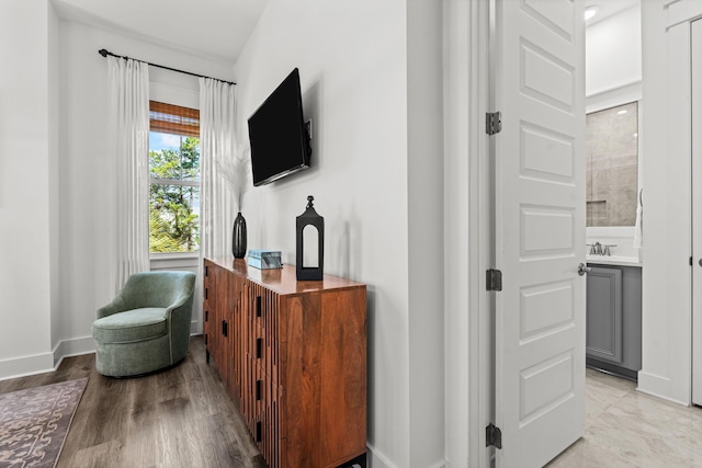 11 E Pine Lands Loop Unit A, Inlet Beach, FL 32461 - living area with baseboards and light wood finished floors