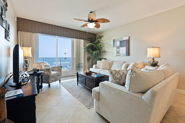 112 Seascape Dr Unit 1807, Miramar Beach, FL 32550 - living area with light tile patterned flooring and ceiling fan