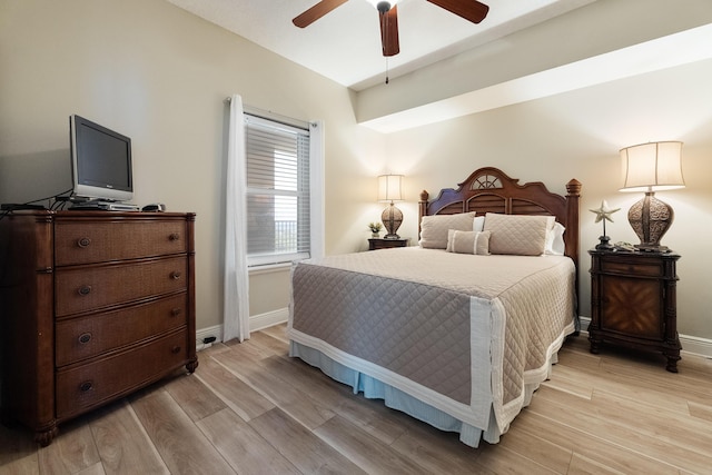 112 Seascape Dr Unit 1807, Miramar Beach, FL 32550 - bedroom with light wood finished floors, baseboards, and ceiling fan