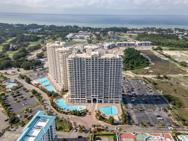 112 Seascape Dr Unit 1807, Miramar Beach, FL 32550 - aerial view of property and surrounding area featuring a pool and a nearby body of water