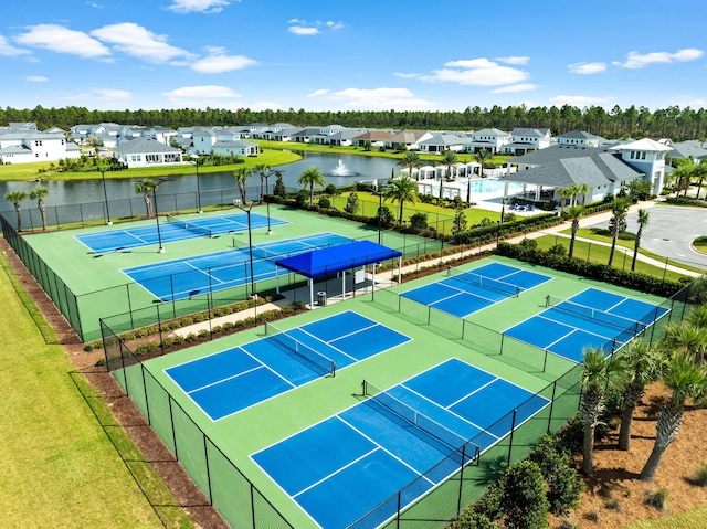 282 W Lafayette Rd, Inlet Beach, FL 32461 - view of tennis court featuring a residential view and a water view