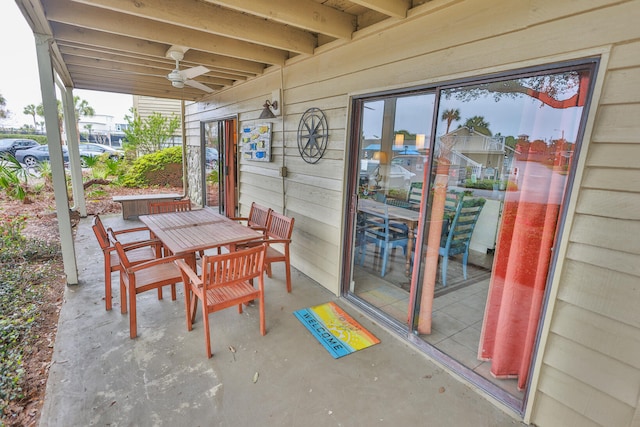 196 N Driftwood Bay Unit 38A, Miramar Beach, FL 32550 - view of patio / terrace featuring ceiling fan and outdoor dining space