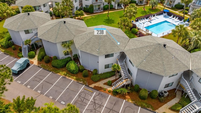 285 Payne St Unit 23B, Miramar Beach, FL 32550 - aerial perspective of suburban area featuring a pool area
