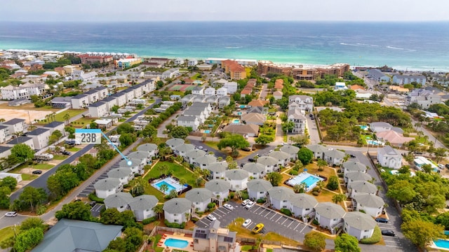 285 Payne St Unit 23B, Miramar Beach, FL 32550 - aerial view of property's location featuring a pool area, a nearby body of water, and nearby suburban area