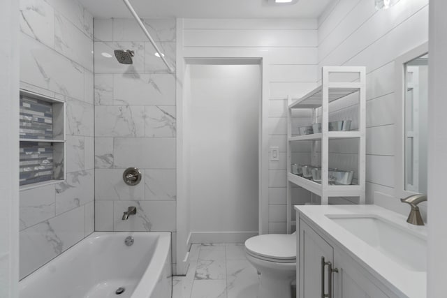 4 SW Miracle Strip Pkwy Unit 23, Fort Walton Beach, FL 32548 - bathroom with marble finish floors, tub / shower combination, vanity, and toilet