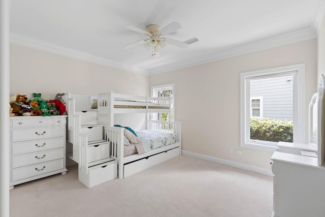 23 Paradise Point Rd, Shalimar, FL 32579 - bedroom with crown molding, light carpet, and baseboards