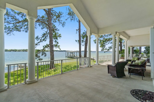 23 Paradise Point Rd, Shalimar, FL 32579 - view of patio featuring a water view