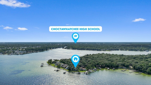 23 Paradise Point Rd, Shalimar, FL 32579 - bird's eye view of a nearby body of water and a forest