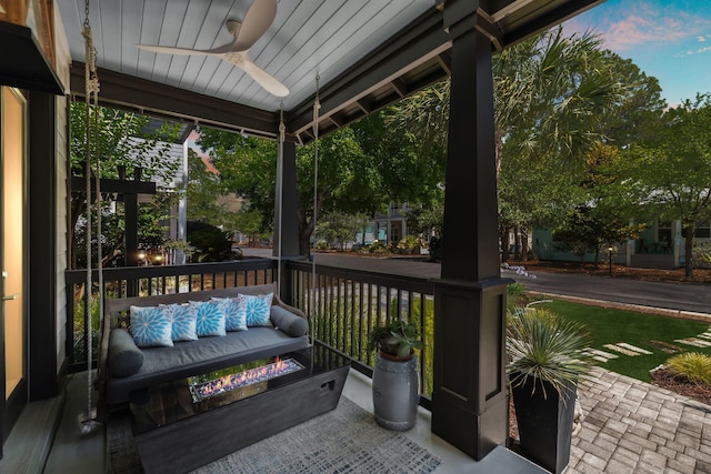 300 Cassine Garden Cir, Santa Rosa Beach, FL 32459 - sunroom with ceiling fan