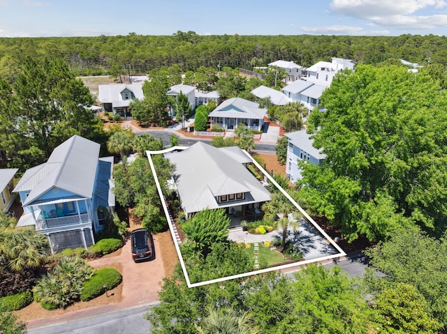 300 Cassine Garden Cir, Santa Rosa Beach, FL 32459 - aerial perspective of suburban area with property parcel outlined
