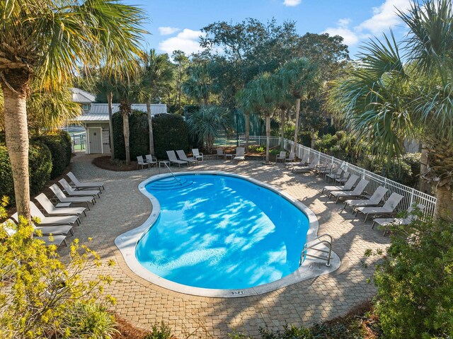 300 Cassine Garden Cir, Santa Rosa Beach, FL 32459 - community pool with a patio area