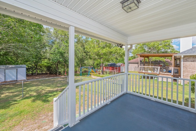 642 Alysheba Dr, Crestview, FL 32539 - view of patio / terrace featuring a playground