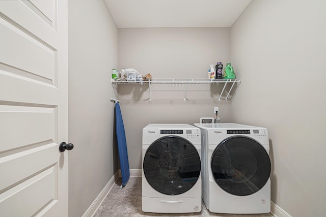 801 Playground Rd, Fort Walton Beach, FL 32547 - laundry area with separate washer and dryer and baseboards