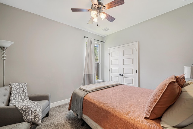 801 Playground Rd, Fort Walton Beach, FL 32547 - bedroom featuring carpet, baseboards, and ceiling fan