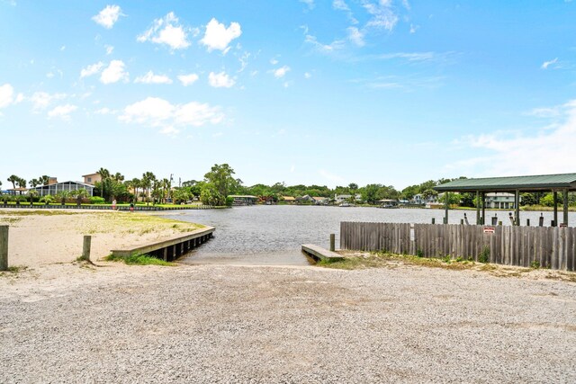 112 Meigs Dr, Shalimar, FL 32579 - dock featuring a water view and a boat ramp