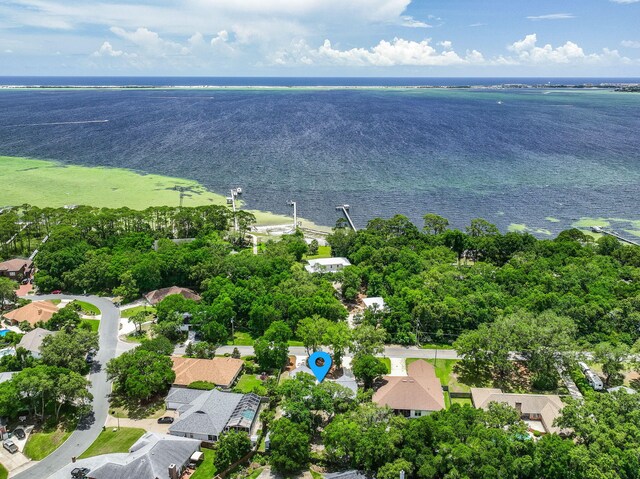 112 Meigs Dr, Shalimar, FL 32579 - aerial overview of property's location featuring a nearby body of water and nearby suburban area