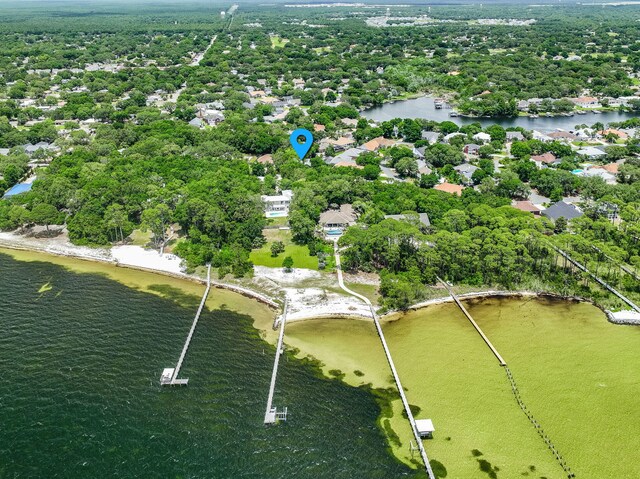 112 Meigs Dr, Shalimar, FL 32579 - aerial overview of property's location featuring a nearby body of water