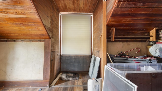 119 E Live Oak Ave, Defuniak Springs, FL 32435 - bathroom with wooden walls, wood finished floors, and wooden ceiling