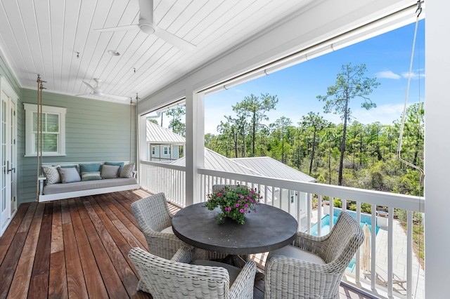 667 E Royal Fern Way, Santa Rosa Beach, FL 32459 - sunroom / solarium featuring ceiling fan and outdoor dining area
