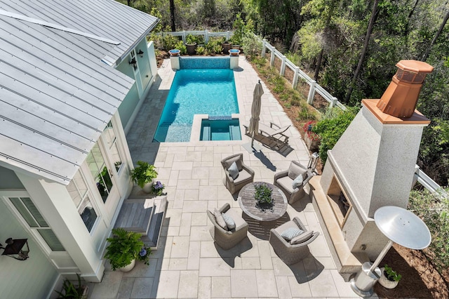 667 E Royal Fern Way, Santa Rosa Beach, FL 32459 - view of pool with a patio, a pool with connected hot tub, and a fenced backyard