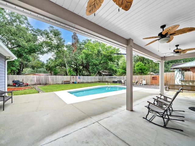 311 Beal Pkwy, Fort Walton Beach, FL 32548 - view of pool with ceiling fan and a patio area