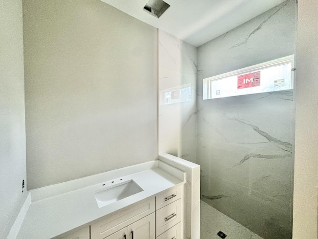 298 S 2nd St, Santa Rosa Beach, FL 32459 - bathroom with a marble finish shower and vanity