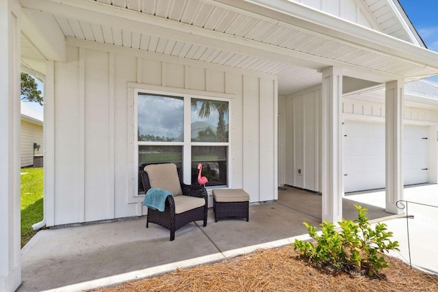 718 Backwater Rd, Port St Joe, FL 32456 - view of patio featuring an attached garage