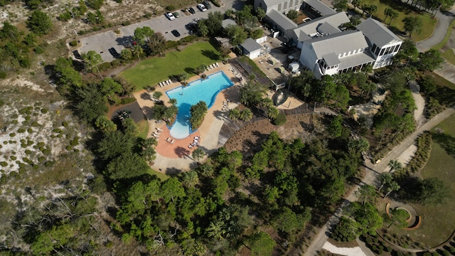 718 Backwater Rd, Port St Joe, FL 32456 - aerial view of property's location with a pool area