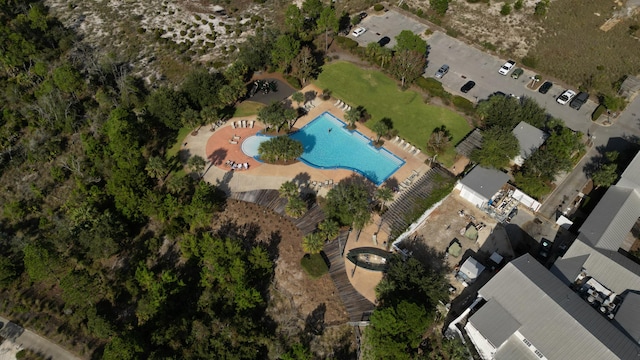 718 Backwater Rd, Port St Joe, FL 32456 - aerial view of property and surrounding area featuring a pool