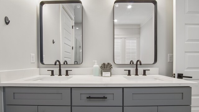 51 W Okeechobee, Santa Rosa Beach, FL 32459 - full bathroom with double vanity and crown molding