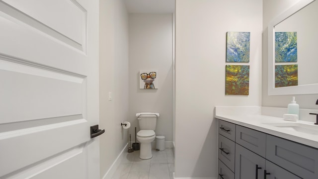 51 W Okeechobee, Santa Rosa Beach, FL 32459 - bathroom featuring baseboards, vanity, toilet, and marble finish flooring