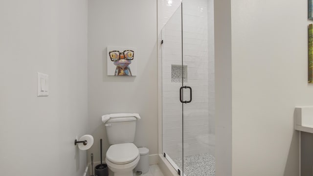 51 W Okeechobee, Santa Rosa Beach, FL 32459 - bathroom with toilet, a stall shower, and baseboards