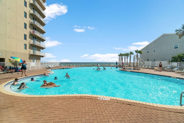 16819 Front Beach Rd Unit 2116, Panama City Beach, FL 32413 - community pool with a patio and a water view