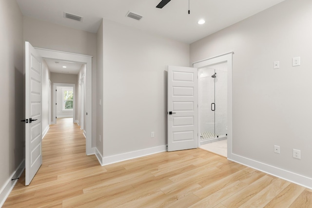 335 J Hunters Way S, Freeport, FL 32439 - unfurnished bedroom featuring light wood-style flooring, baseboards, recessed lighting, and a ceiling fan