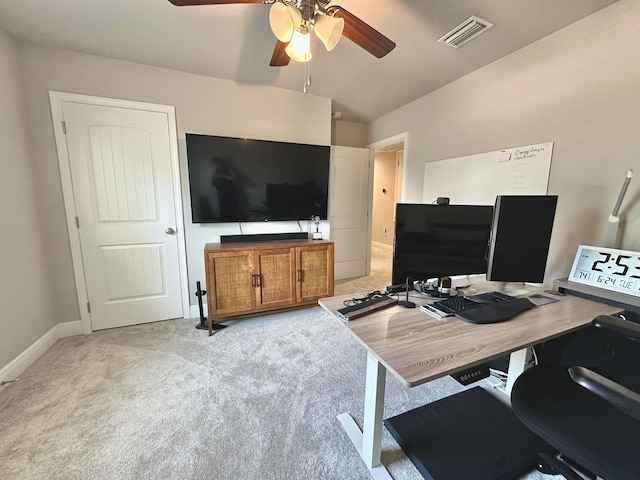 74 Tranquility Ln, Santa Rosa Beach, FL 32459 - office area with ceiling fan and light colored carpet