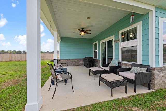 809 Whispering Creek Ave, Freeport, FL 32439 - view of patio with ceiling fan and an outdoor living space