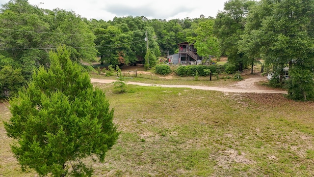 841 N 1st St, Defuniak Springs, FL 32433 - view of green lawn featuring a wooded view