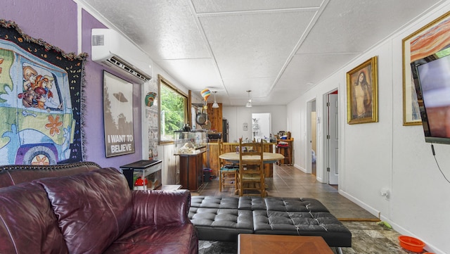 841 N 1st St, Defuniak Springs, FL 32433 - tiled living room featuring a wall unit AC and baseboards
