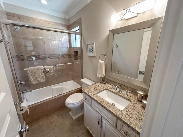 1976 Baytowne Loop, Miramar Beach, FL 32550 - full bathroom featuring crown molding, tiled shower / bath, vanity, and tile patterned floors