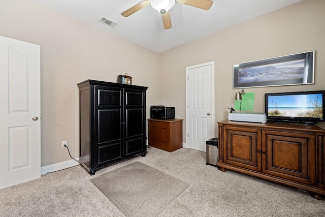 53 Concert Ct, Freeport, FL 32439 - office featuring light colored carpet, a ceiling fan, and baseboards