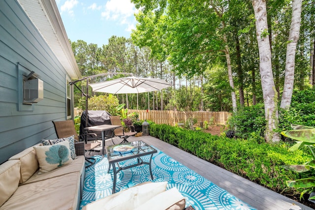 53 Concert Ct, Freeport, FL 32439 - view of patio / terrace featuring an outdoor hangout area and view of scattered trees