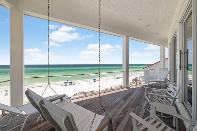 323 Pompano St, Inlet Beach, FL 32461 - wooden deck featuring view of water and beach